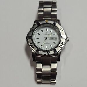 Croton Silver Stainless Steel Men’s Watch with White Dial Croton CA301051